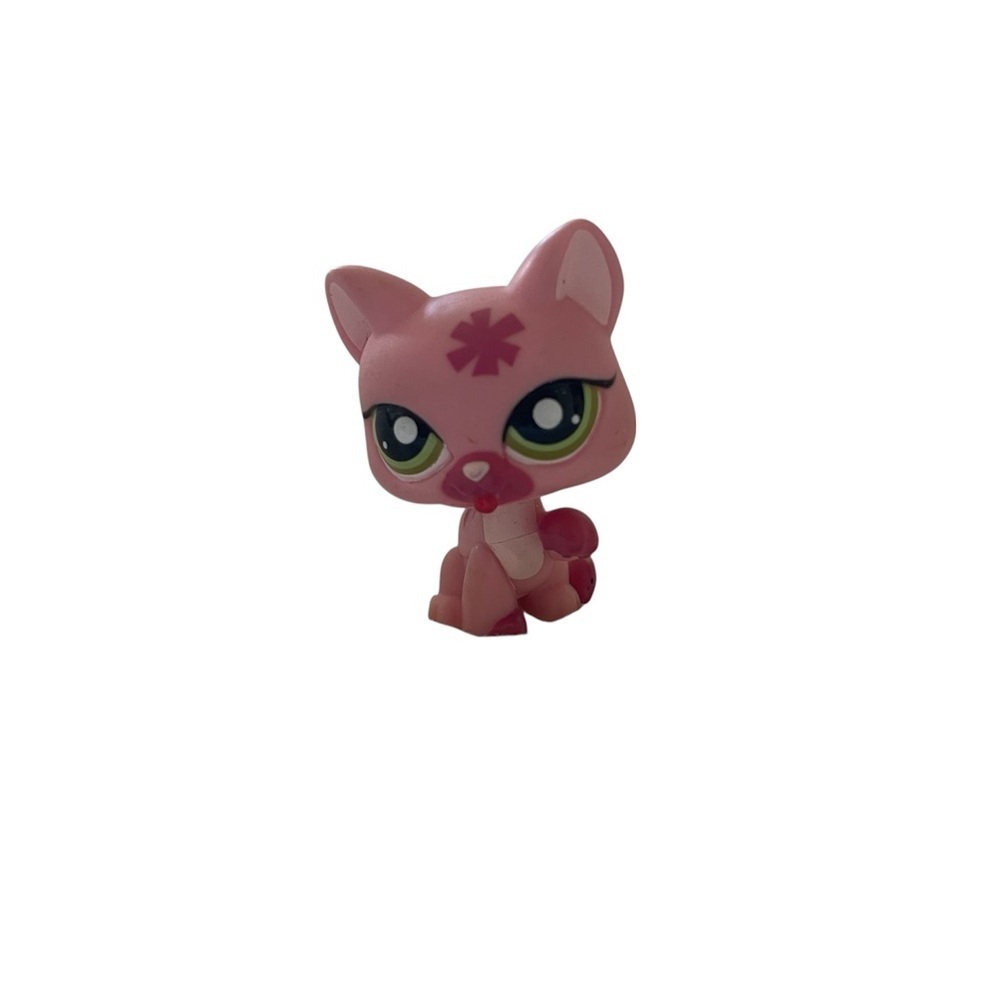 Littlest Pet Shop LPS #1846 KITTY CAT
Licking Paw Hasbro Olive Green Eyes
Flower